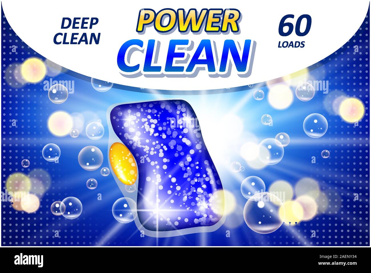 Tablette pour lave-vaisselle annonces de savon. Détergent liquide réalistes gel pour lave-vaisselle automatique affiche publicitaire. Illustration 3D de vecteur Illustration de Vecteur