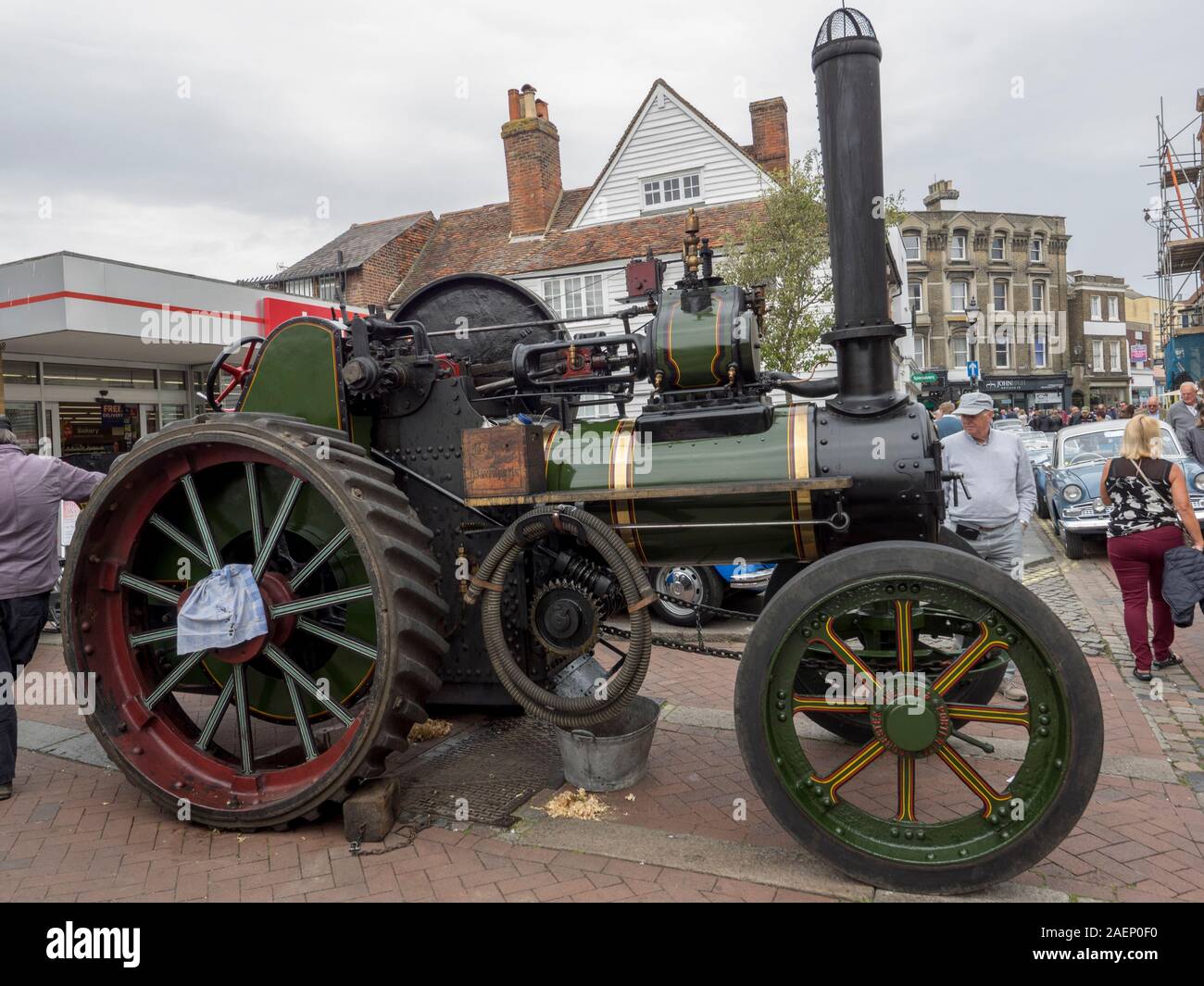 Un moteur de traction à vapeur sur l'affichage. Banque D'Images