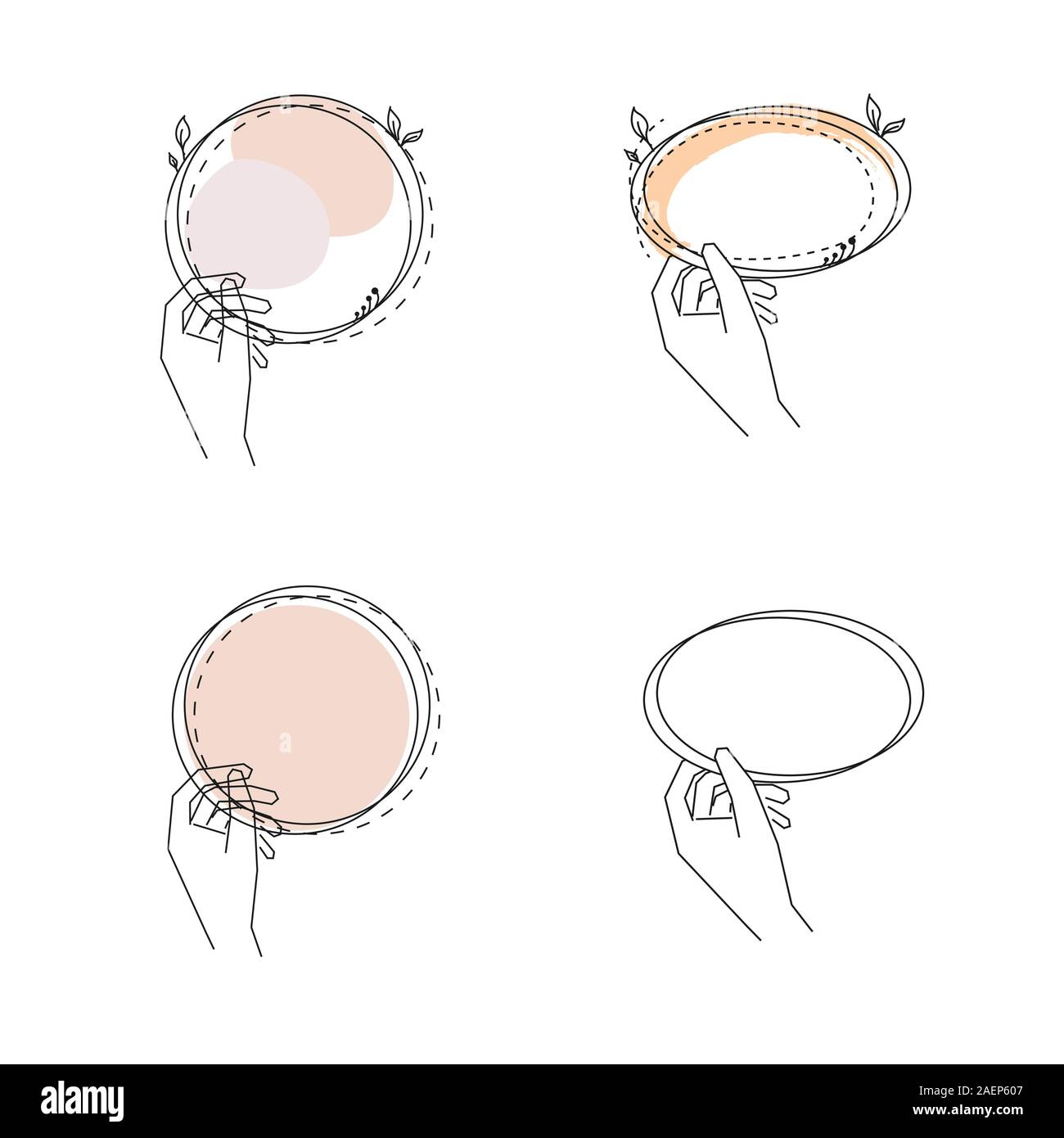 Les travaux d'artisanat élément design modèle. Utilisation du logo et de la marque à la main. Illustration de Vecteur