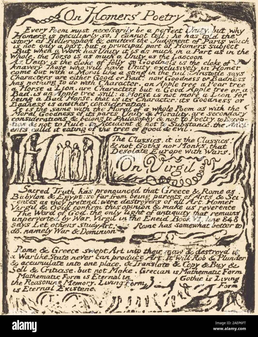 William Blake, sur la poésie d'Homère (et) sur Virgile, 1822, sur la poésie d'Homère (et) sur Virgile ; date de 1822 Banque D'Images