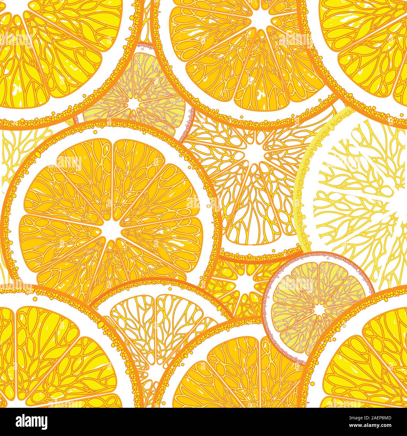 Modèle transparent avec des oranges stylisé Illustration de Vecteur