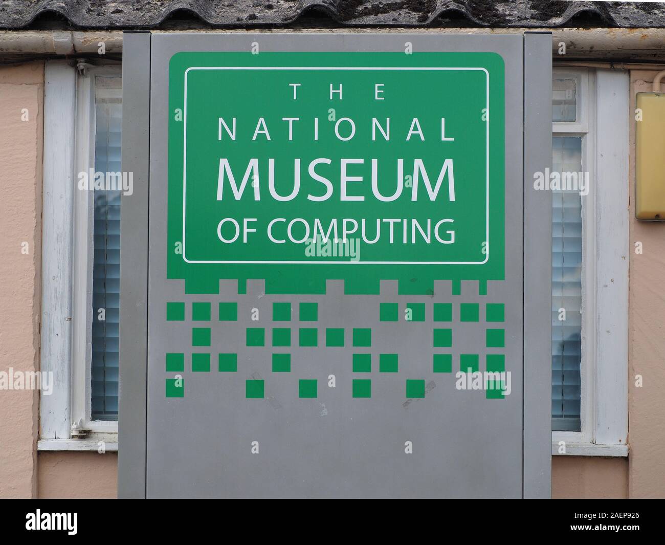 Le Musée National de l'informatique signe à Bletchley Park, Bletchley. Banque D'Images