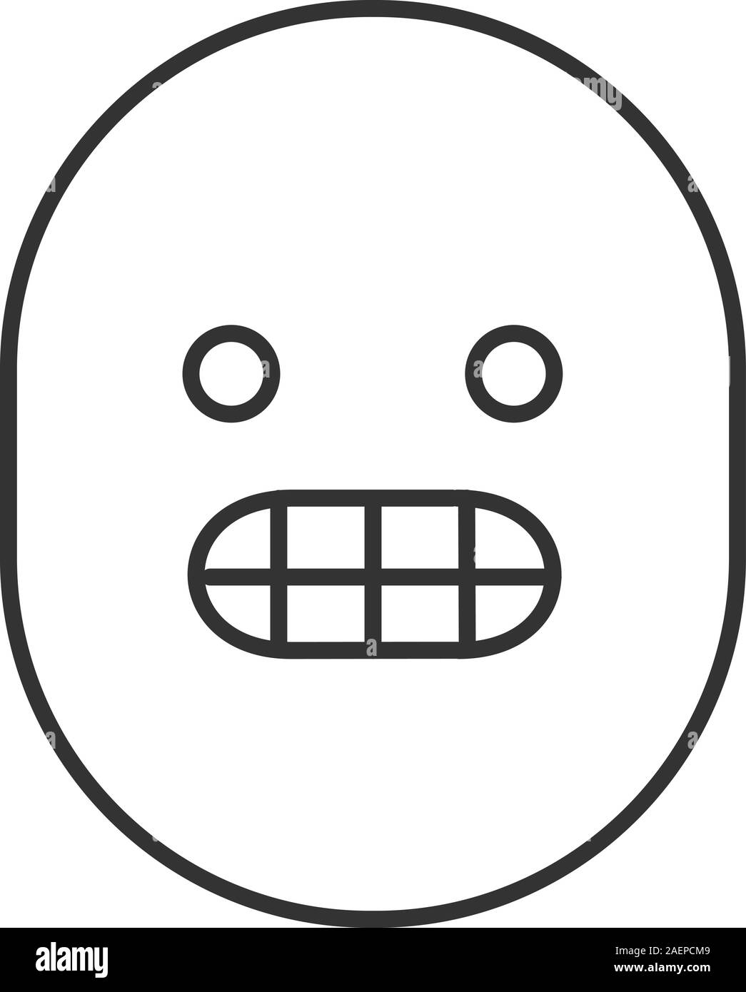 Grinning smiley icône linéaire. Emoticon grimaçante. Fine ligne ...