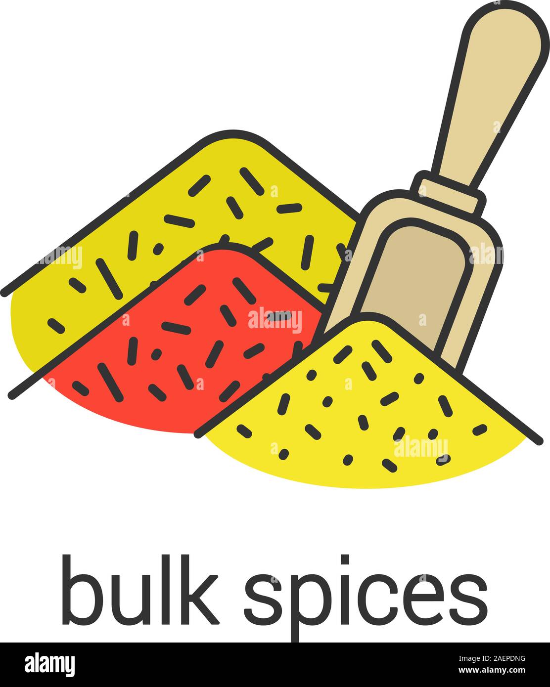 Épices en vrac l'icône de couleur. Boutique d'épices. Vector illustration isolé Illustration de Vecteur