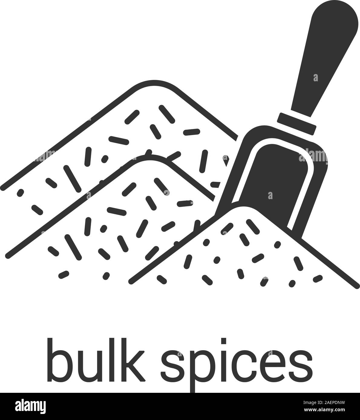 Épices en vrac l'icône glyphe. Symbole de Silhouette. Boutique d'épices. L'espace négatif. Vector illustration isolé Illustration de Vecteur
