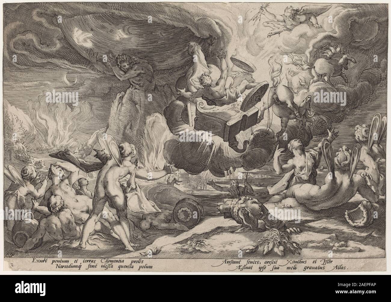 Atelier d'Hendrick Goltzius, Hendrick Goltzius, après la chute de Phaeton, c 1600, la chute de Phaeton ; années 1600 date Banque D'Images