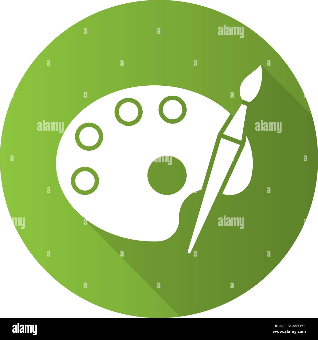 Palette avec pinceau plat design ombre portée de l'icône de glyphe. L'école d'art d'un logo. Silhouette Vector illustration Illustration de Vecteur