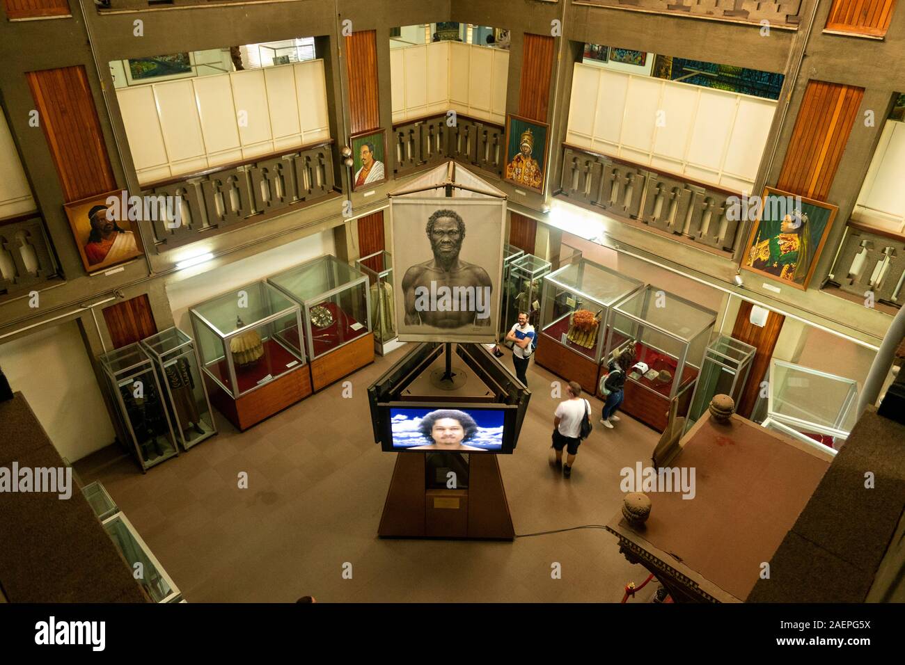 L'Éthiopie, Addis-Abeba, Le Roi George VI Street, Musée national de l'Éthiopie, de l'intérieur, portrait de gallery Banque D'Images
