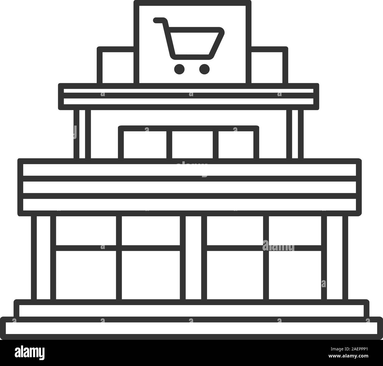 Centre commercial icône linéaire. Fine ligne illustration. Supermarché. Symbole de contour. Dessin vectoriel aperçu isolés Illustration de Vecteur