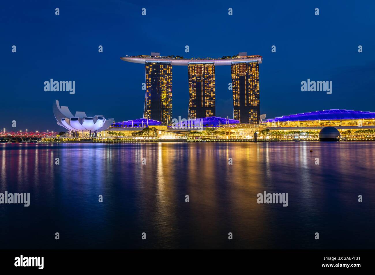 Marina Bay Sands Hotel and Casino à Singapour Banque D'Images
