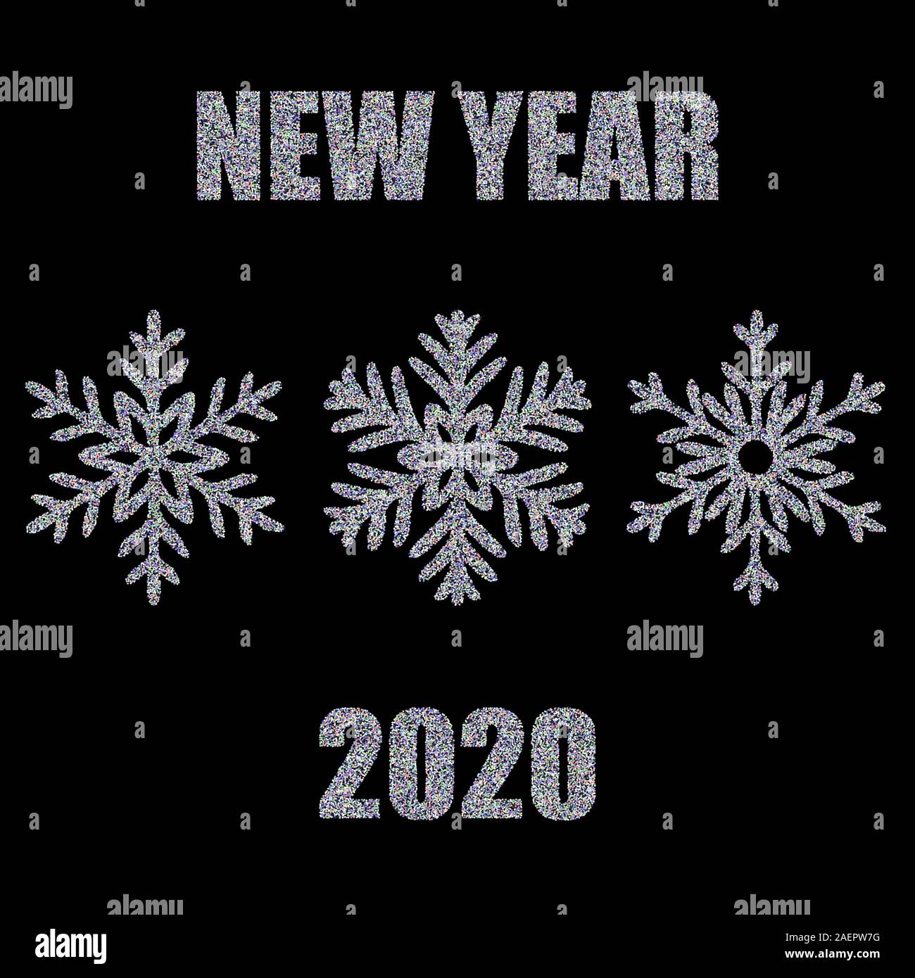 Carte De Vœux Invitation Avec Bonne Annee 18 Et Noel L Argent Metallique Flocon De Noel Decoration Chatoyante Brillants De Confettis Vector Image Vectorielle Stock Alamy