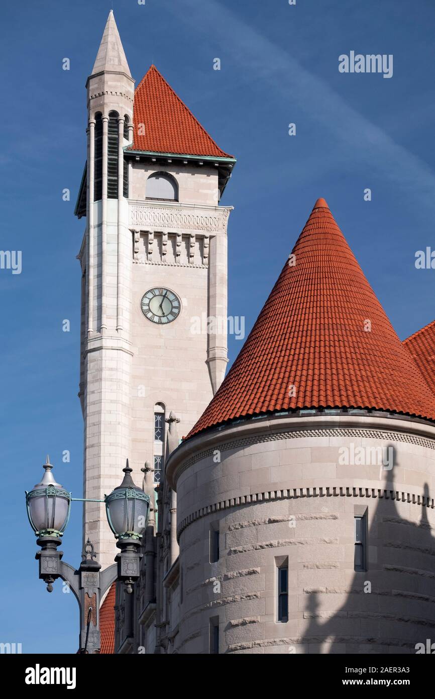 Vue extérieure de la gare Union historique, St Louis, Missouri Banque D'Images