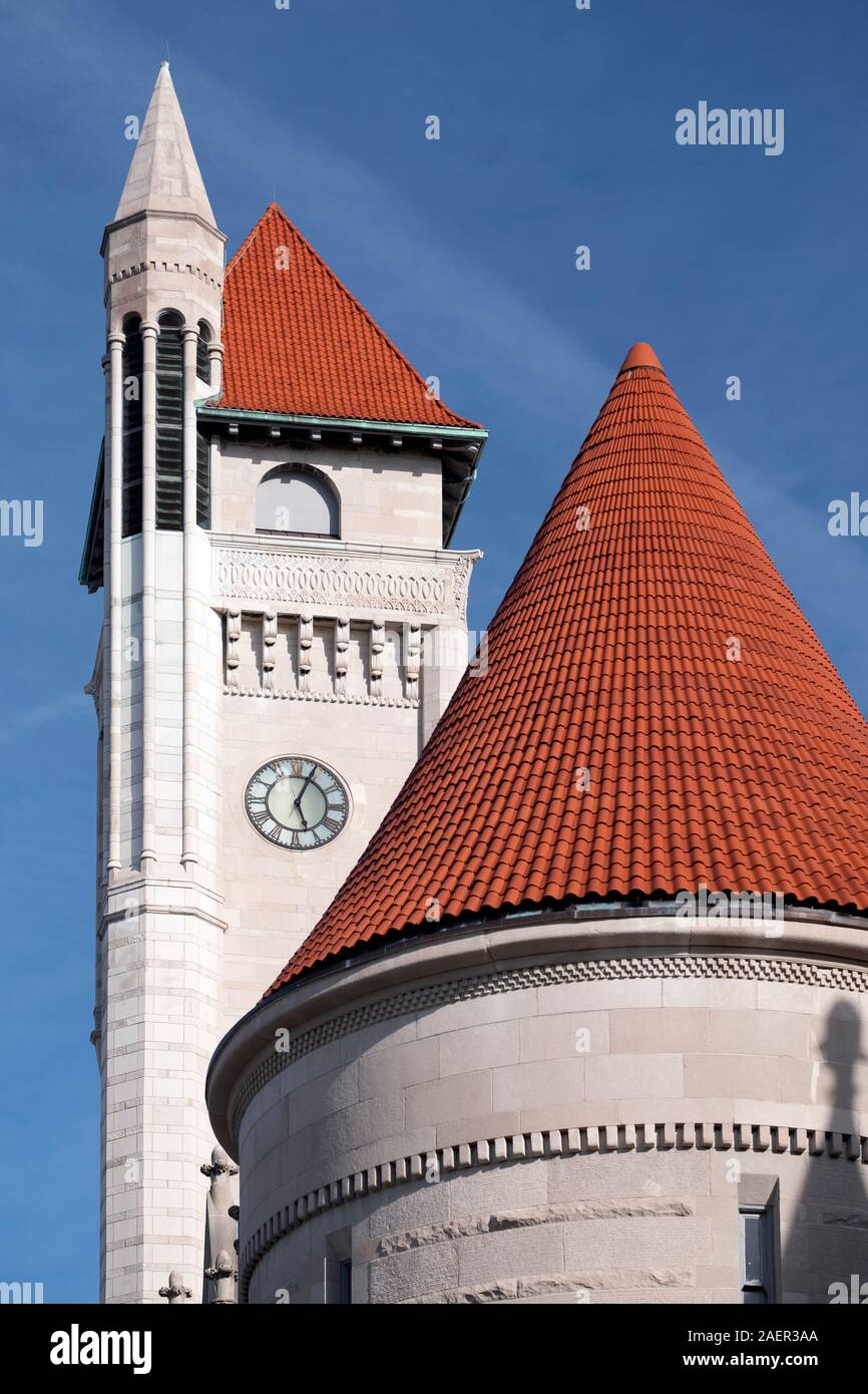 Vue extérieure de la gare Union historique, St Louis, Missouri Banque D'Images