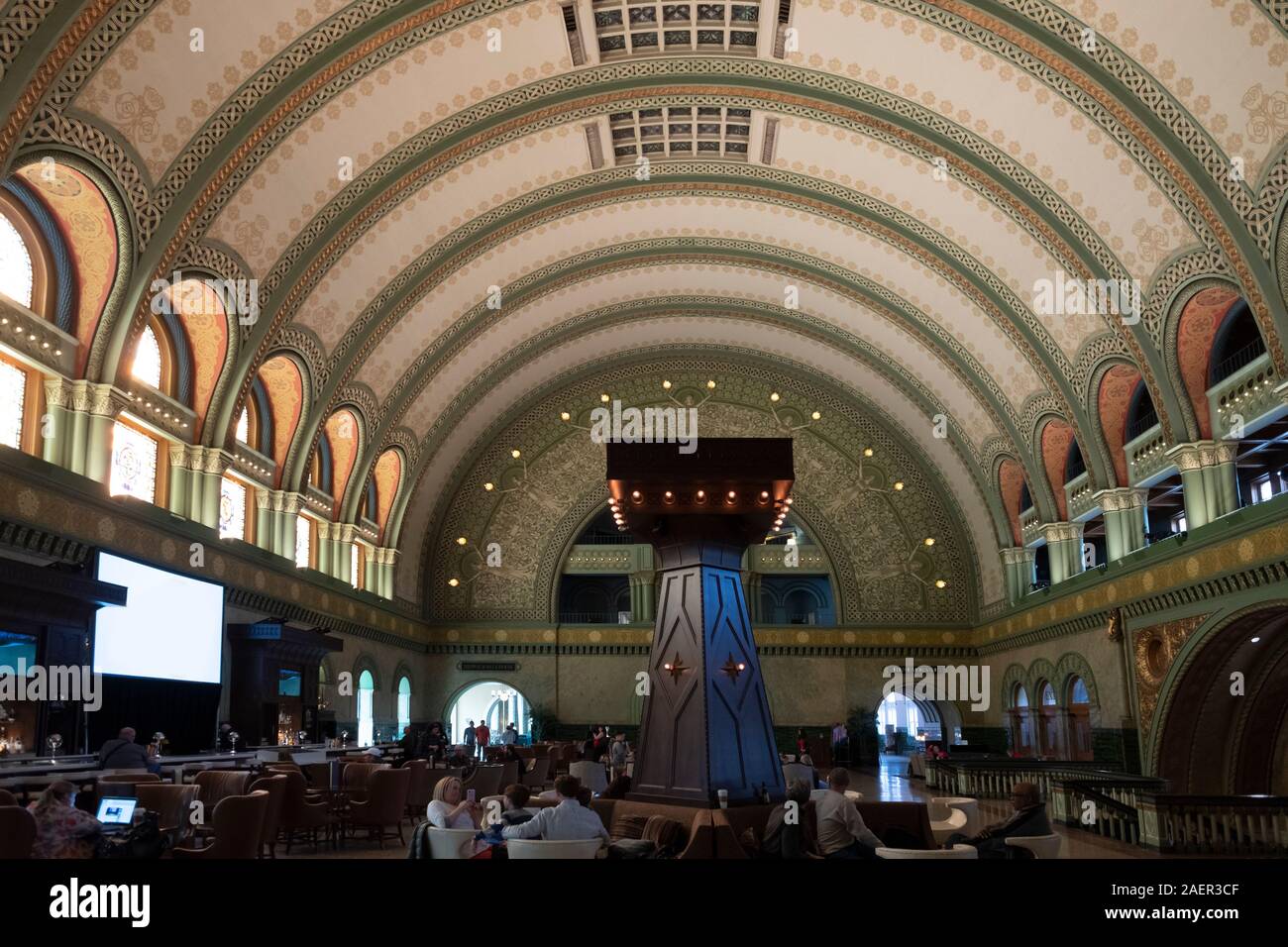 Une vue sur l'intérieur de la gare Union, St Louis, Missouri Banque D'Images