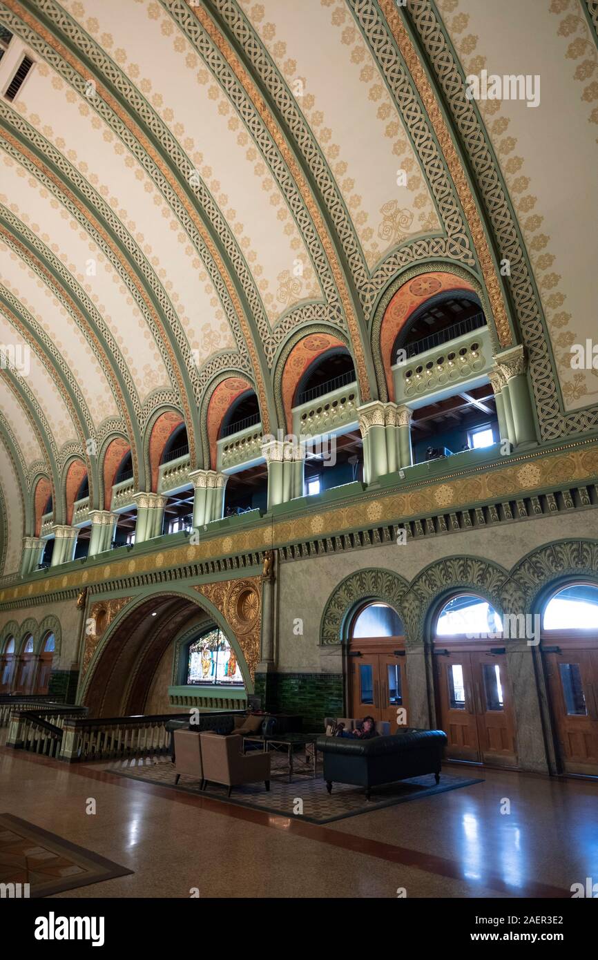 Une vue sur l'intérieur de la gare Union, St Louis, Missouri Banque D'Images