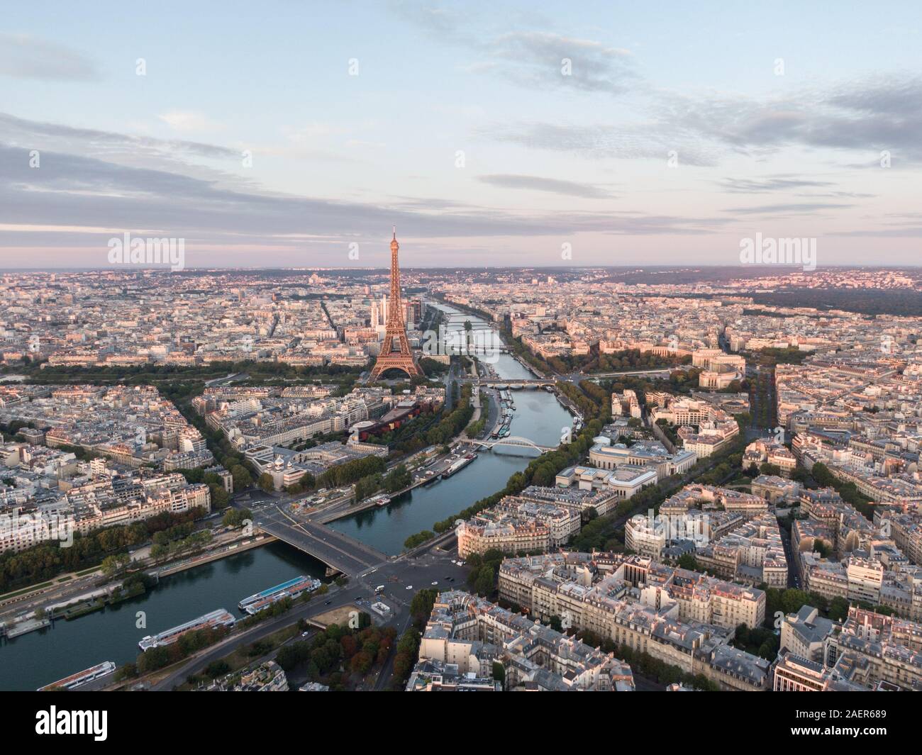 Paysage urbain de Paris, France avec la Tour Eiffel en vue Banque D'Images