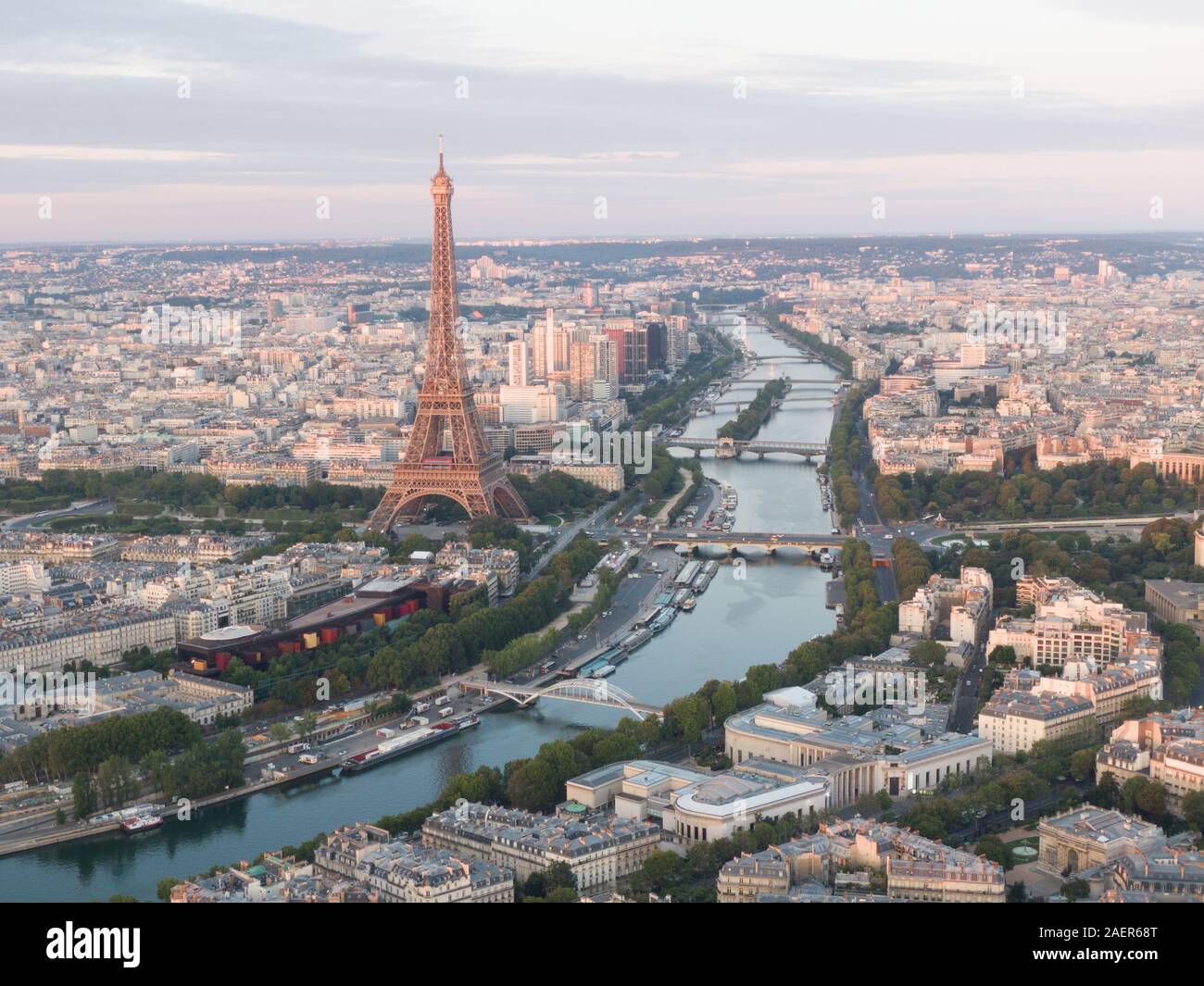 Paysage urbain de Paris, France avec la Tour Eiffel en vue Banque D'Images