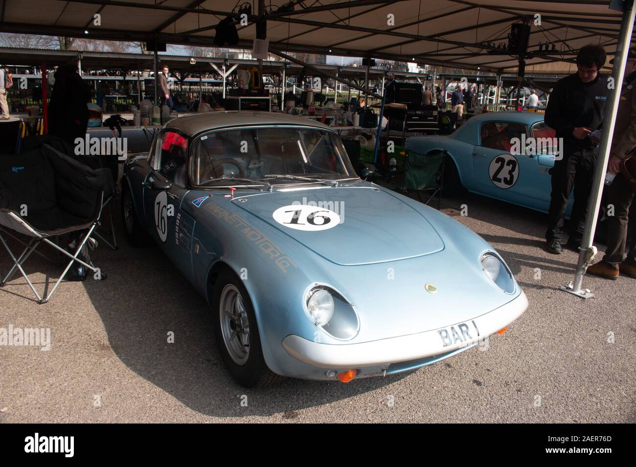 Ian Bankhurst, Lotus Elan 26R, BAR 1, protections, trophée GT Voitures,course de Goodwood dans le West Sussex Chichester Banque D'Images