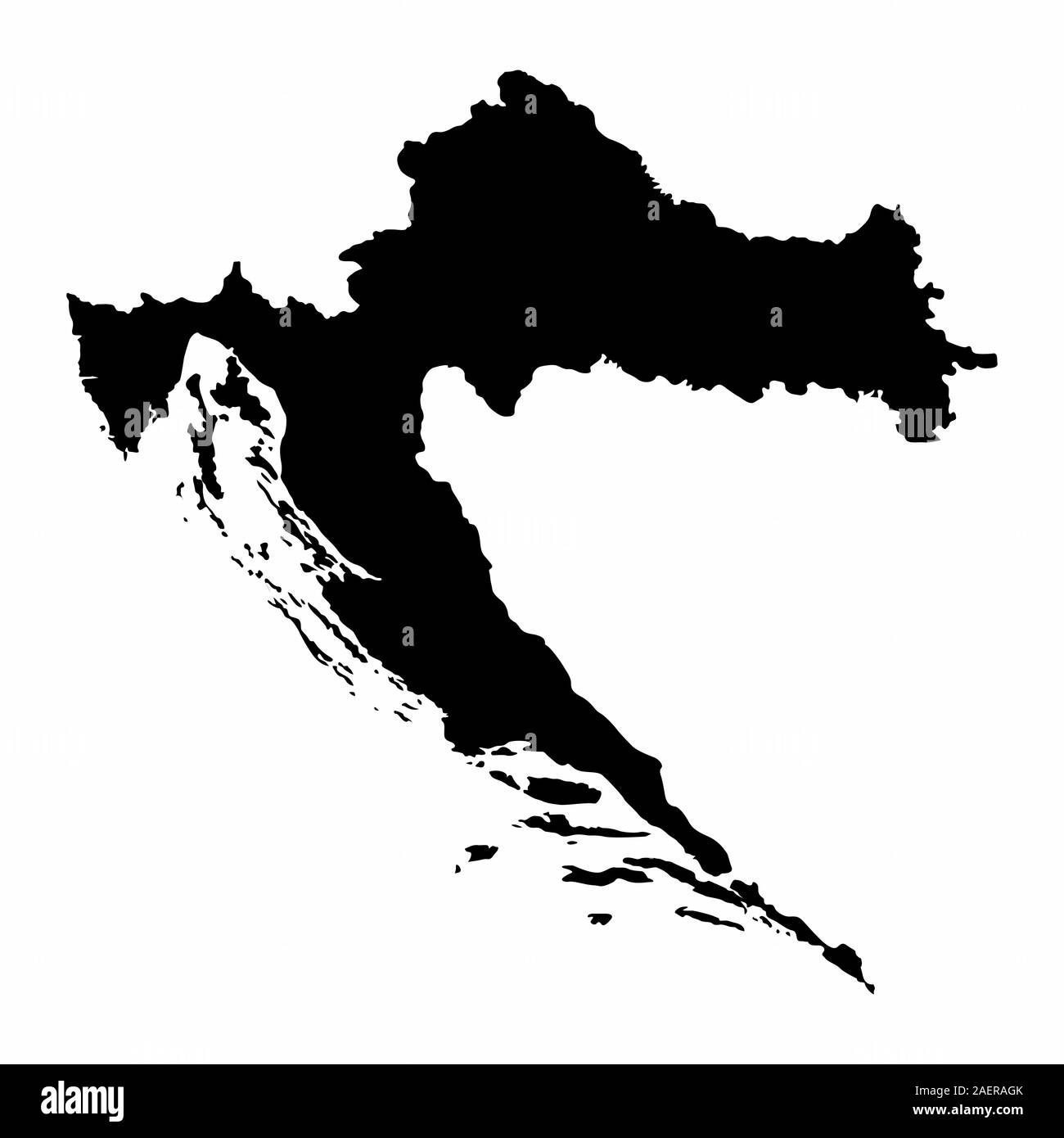 Croatie carte silhouette Illustration de Vecteur