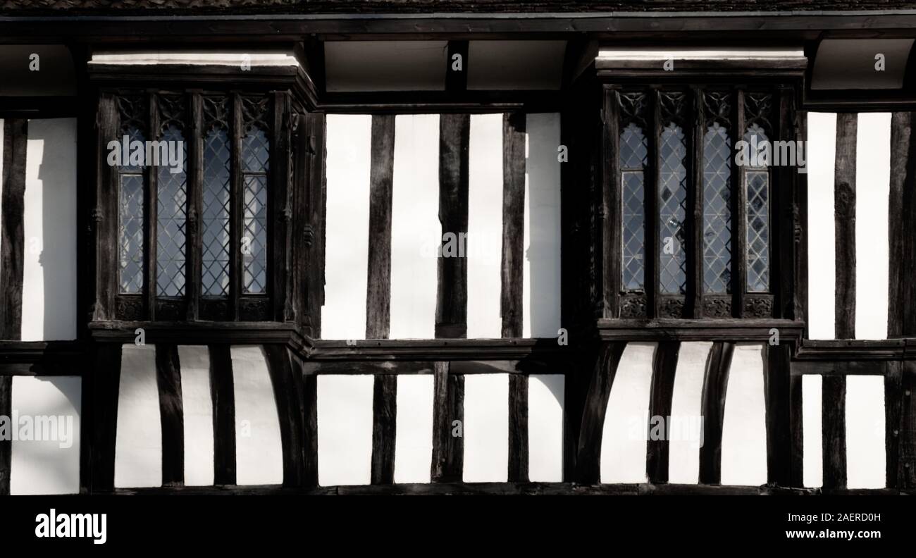 Bâtiment Tudor et windows à York, Angleterre Banque D'Images