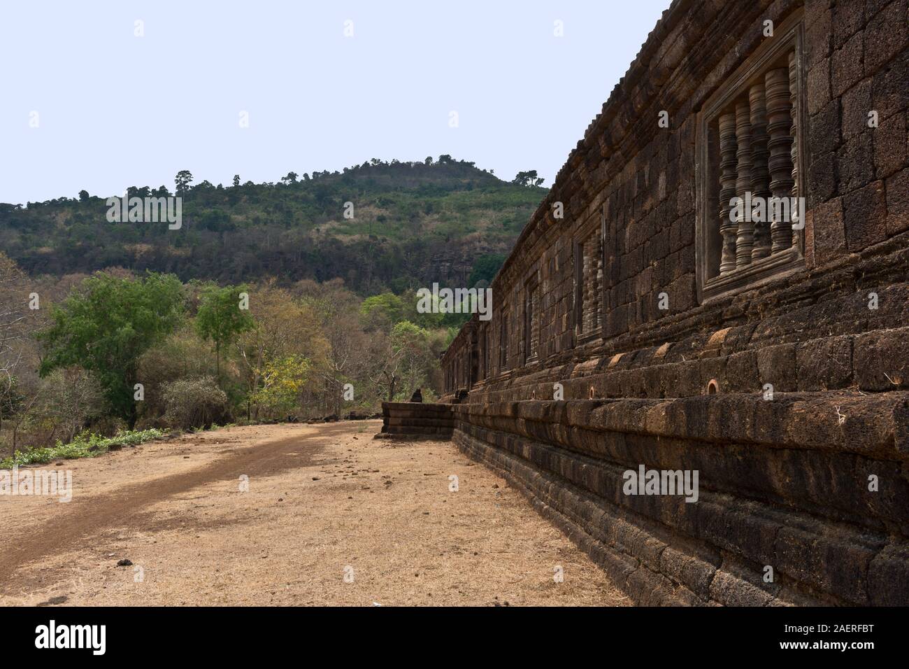 D'anciennes ruines du Wat Phou, Champassak, Laos Banque D'Images