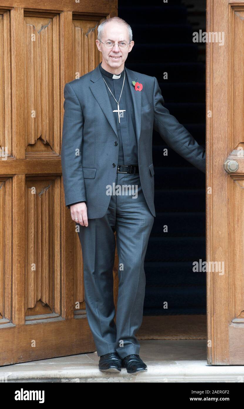 Le nouvel archevêque de Cantorbéry, Justin Welby prend résidence à Lambeth Palace à Londres Nov 2012. Banque D'Images