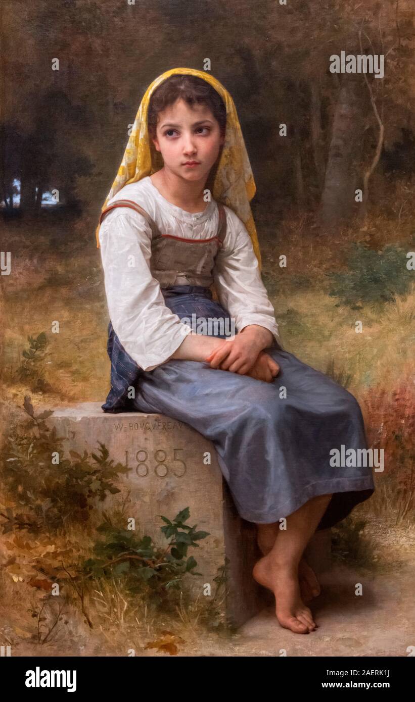 William-Adolphe Bouguereau (1825-1905), Méditation, huile sur toile, 1885 Banque D'Images