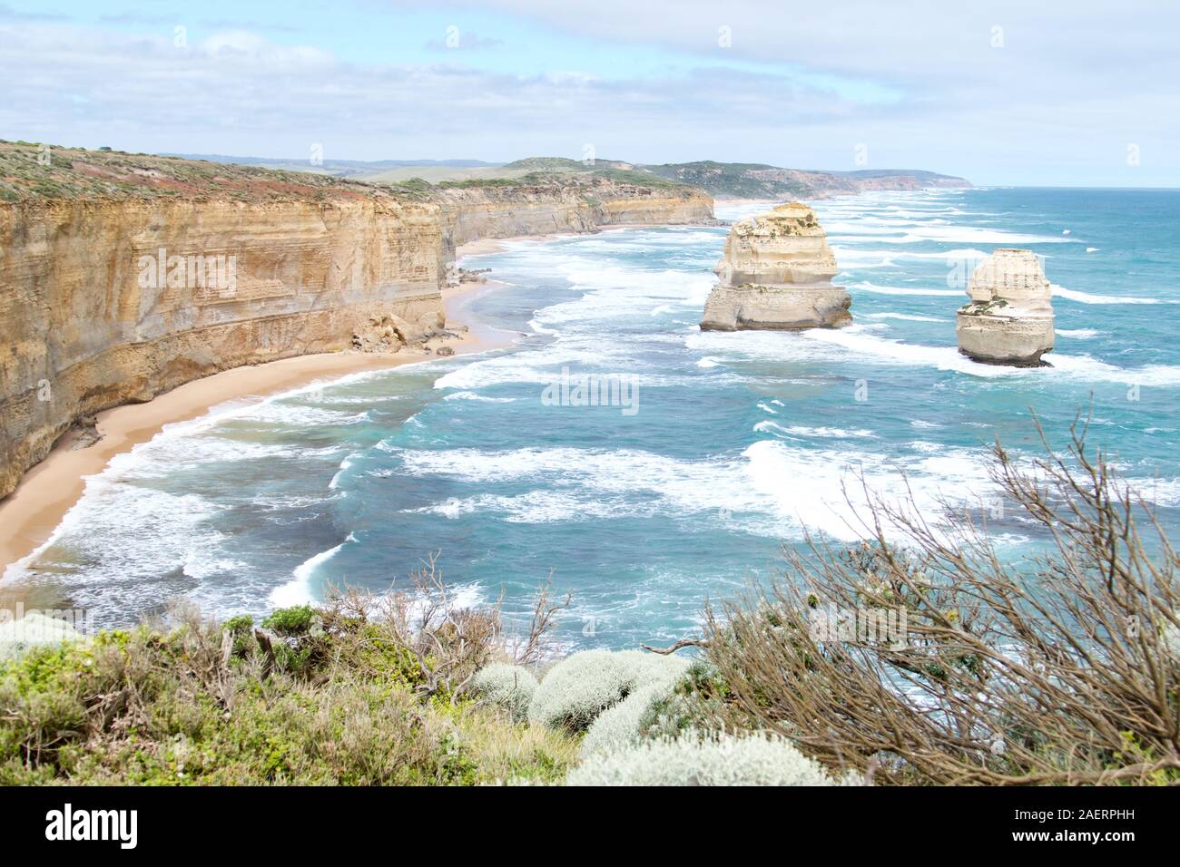 Belvédère de la Great Ocean Road, douze apôtres, Australie Banque D'Images