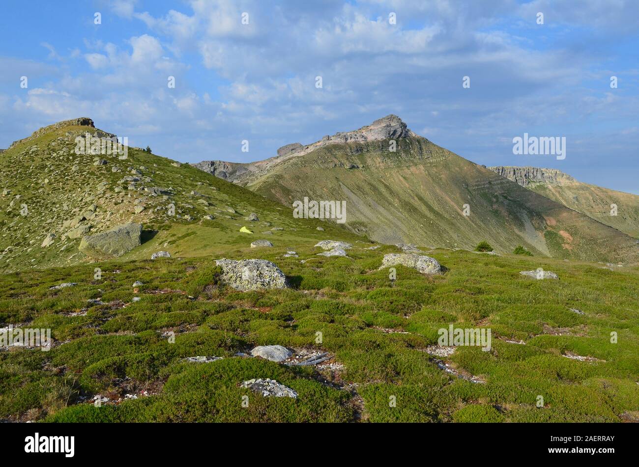 Reliefs glaciaires et des reliefs karstiques à l'Urbion montagnes à la frontière entre la Rioja et la Castille-leon, le nord de l'Espagne Banque D'Images