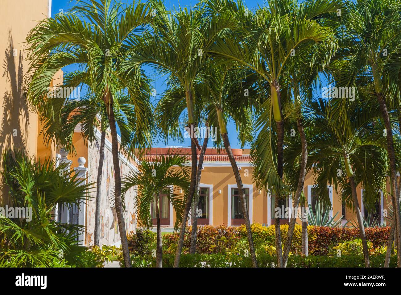 Les éléments architecturaux d'un complexe de luxe sur la Riviera Maya du Mexique près de Tulum Banque D'Images