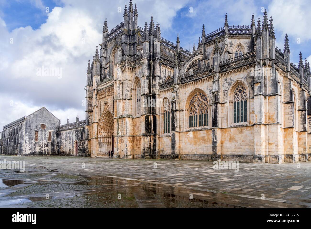 Vue aérienne de la chapelle inachevée et le monastère de Batalha Banque D'Images