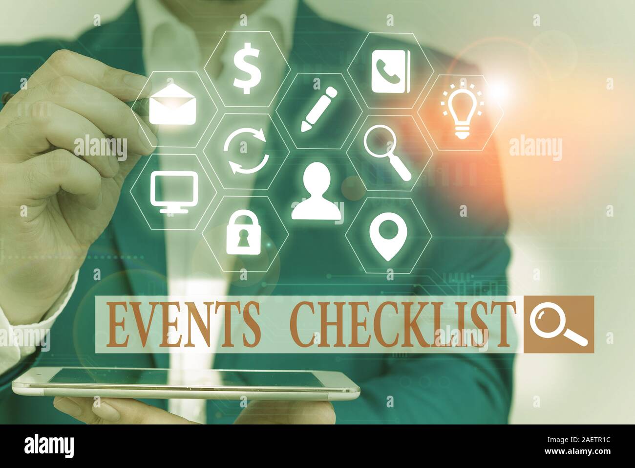 Signe Texte Affichage des événements Liste de contrôle. Photo d'affaires précieux outil de texte analysisaging avec succès vos événements Banque D'Images