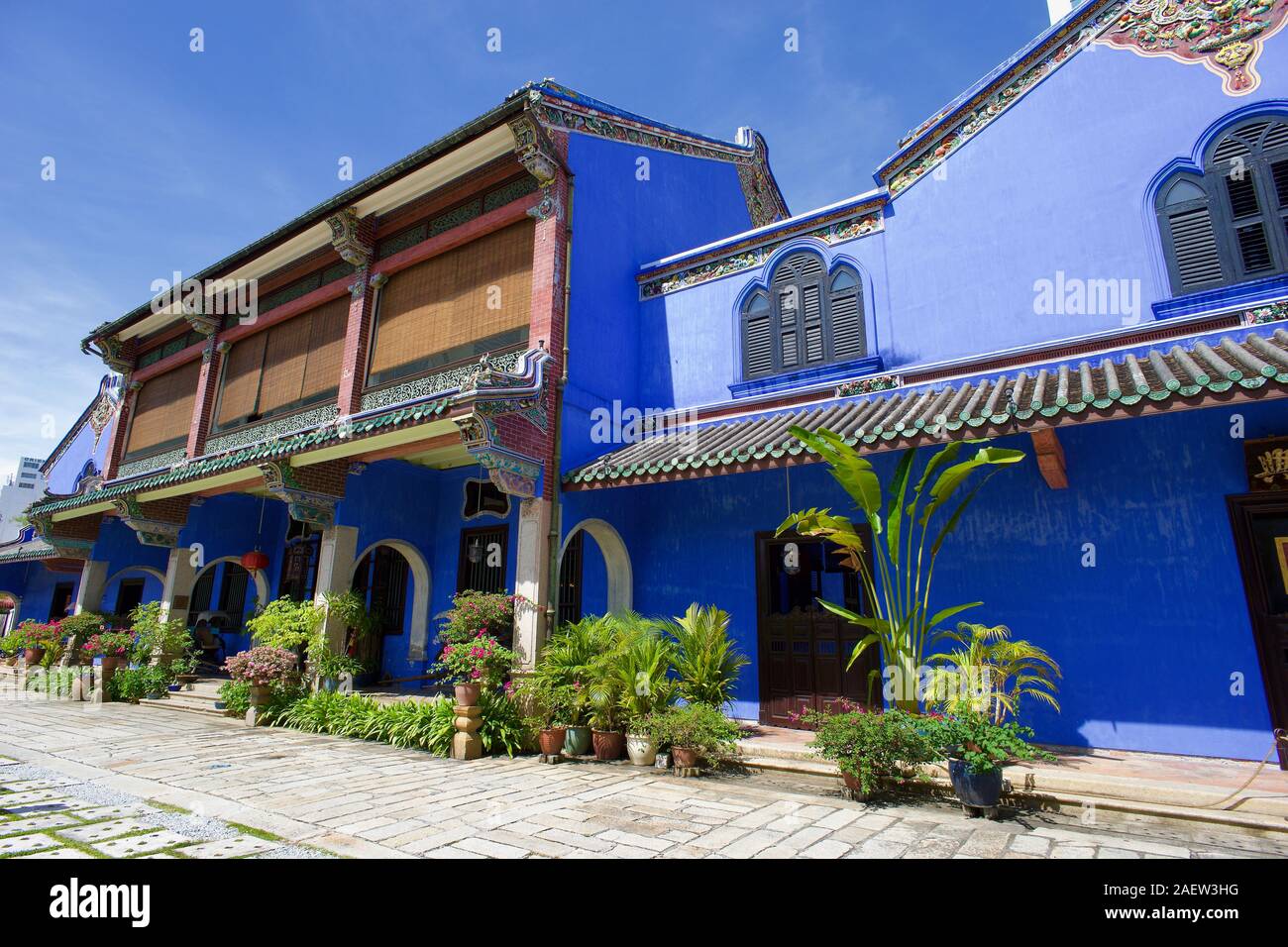 Cheong Fatt Tze Mansion - le bleu, Georgetown, Penang, Malaisie Banque D'Images