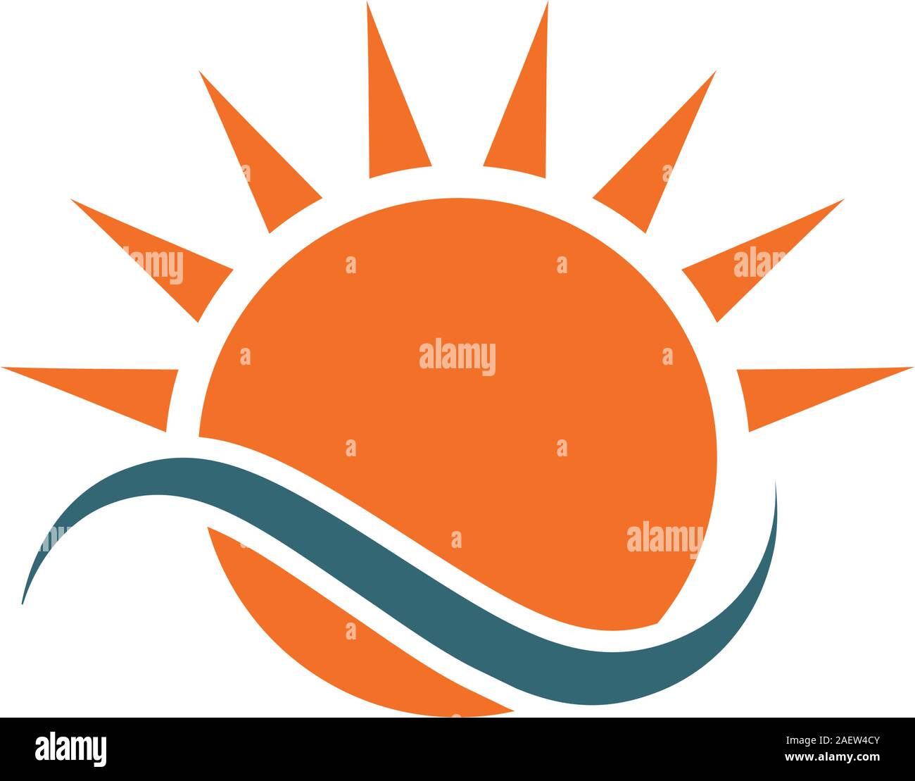 Soleil et Mer vague icône. Vecteur Stock illustration isolé Illustration de Vecteur