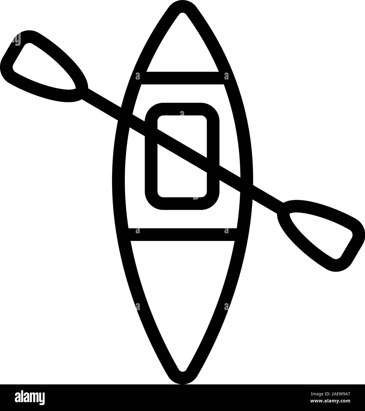 icône de vecteur unique de kayak. Illustration du symbole de contour isolé Illustration de Vecteur