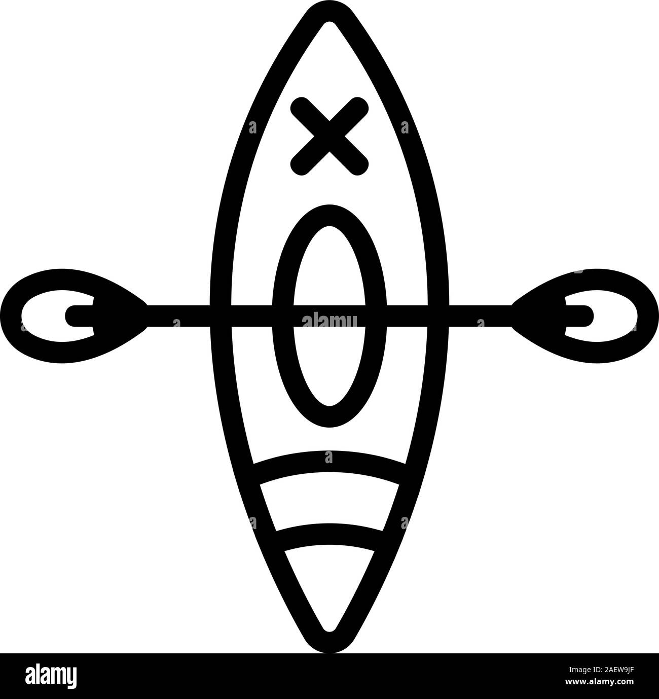 Vecteur d'icône de kayak de sport. Illustration du symbole de contour isolé Illustration de Vecteur