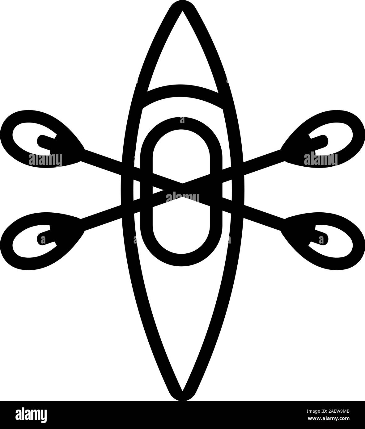 Vecteur d'icône de kayak de sport. Illustration du symbole de contour isolé Illustration de Vecteur