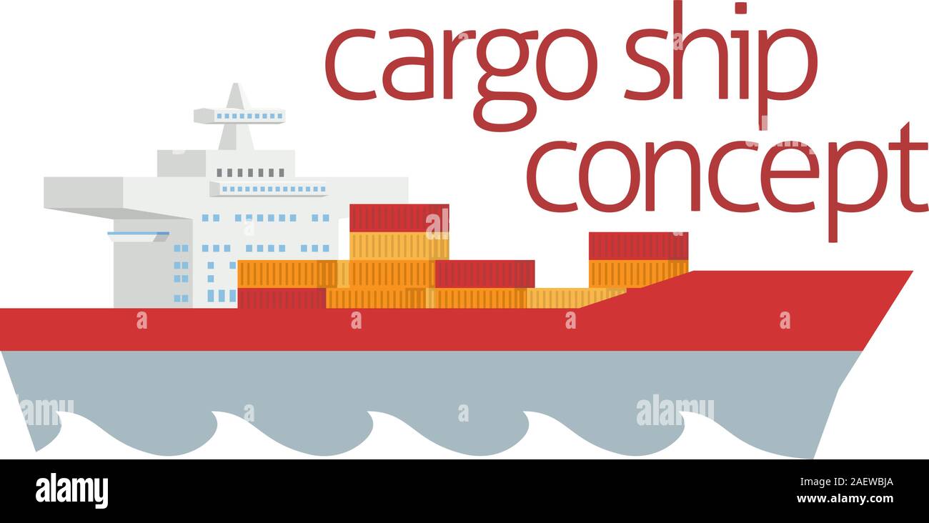 Conteneurs de fret logistique Concept Illustration de Vecteur