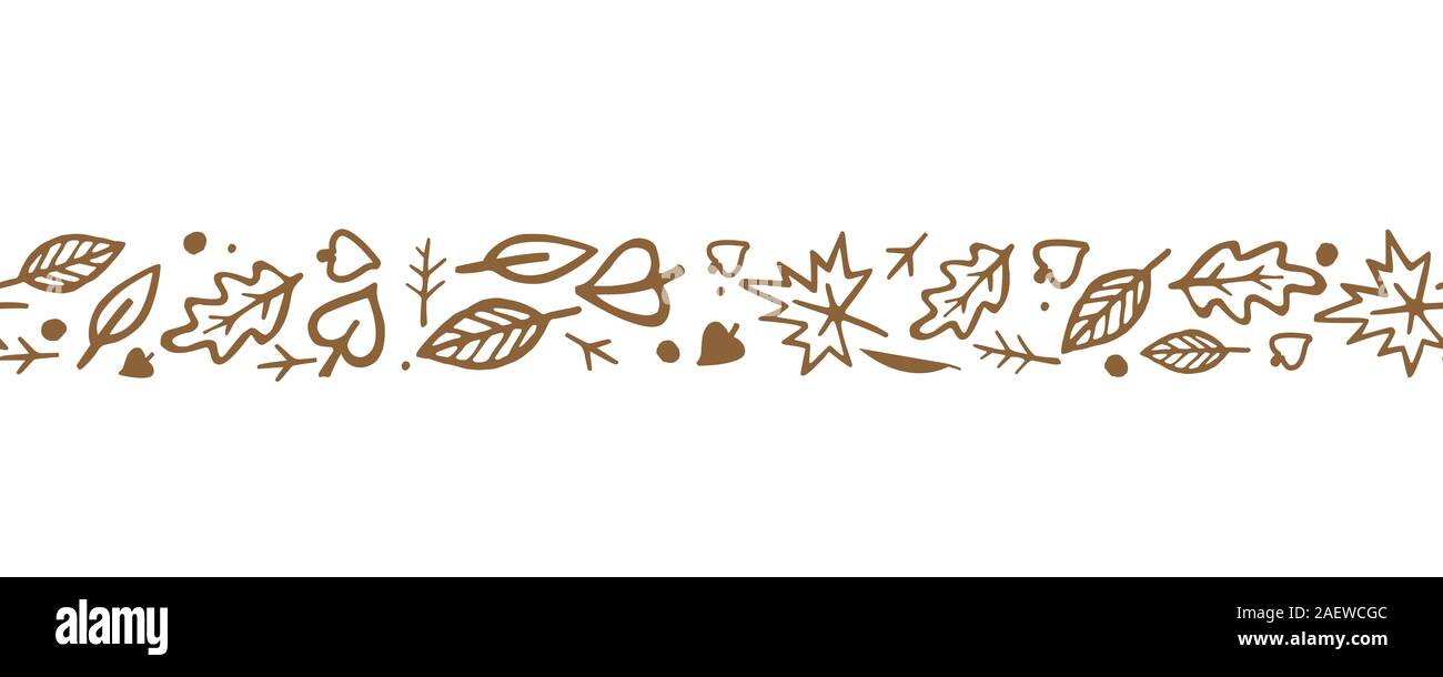 Automne feuilles doodle seamless background. Illustartion vecteur Illustration de Vecteur