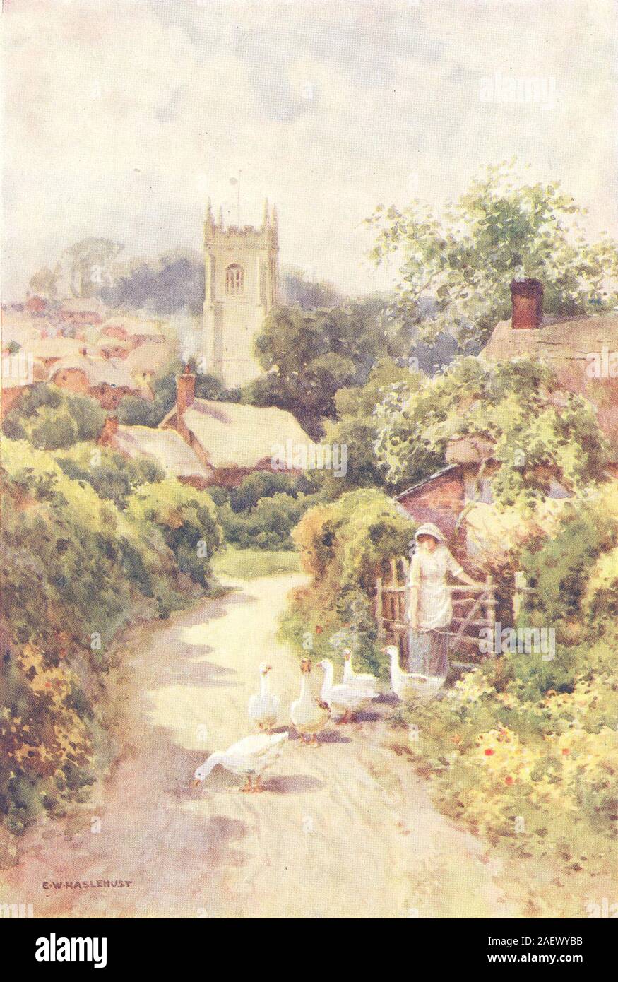 Le Dorset. Bere Regis 1908 ancienne vintage print photo Banque D'Images