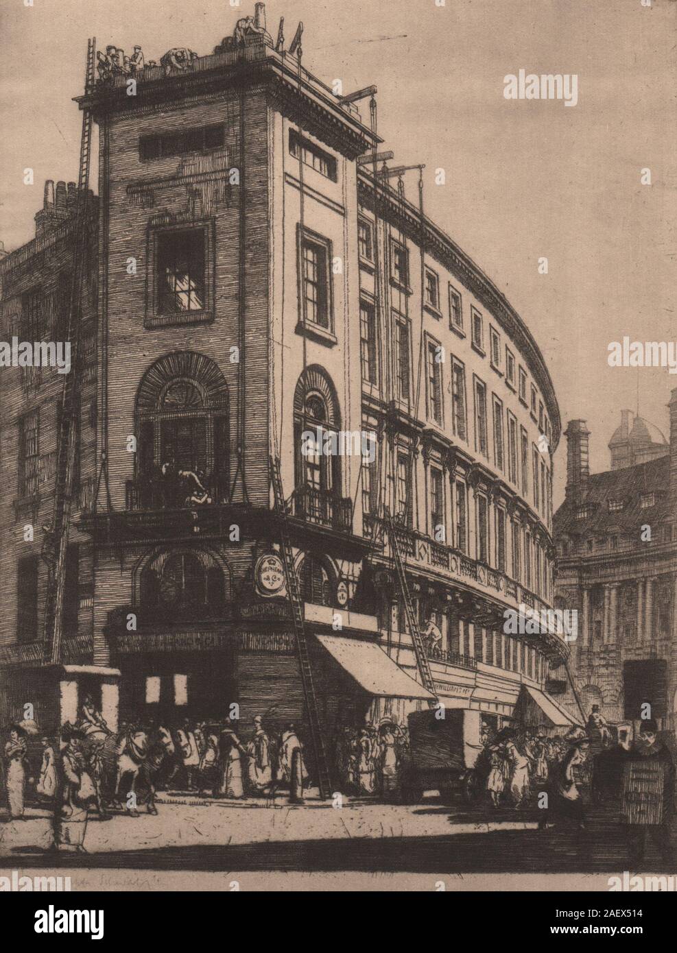 Disparition de Londres. 'Le Quadrant', par Randolph Schwabe. 1927 Regent Street Banque D'Images