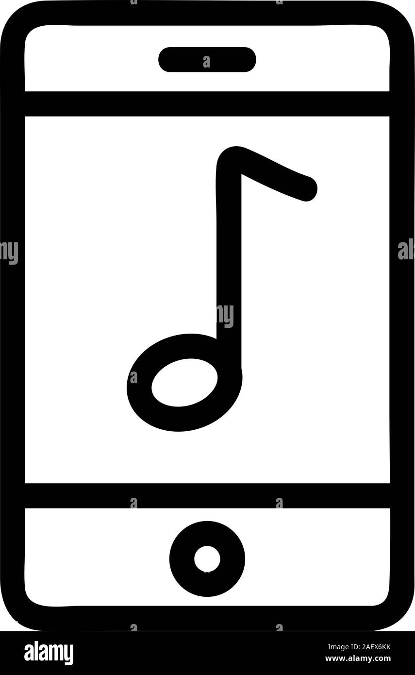 L'app pour l'icône Musique vecteur. Illustration symbole contour isolé Illustration de Vecteur