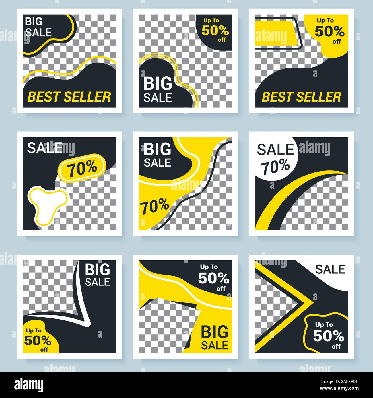 modèle de poster carré marketing sur les médias sociaux Illustration de Vecteur