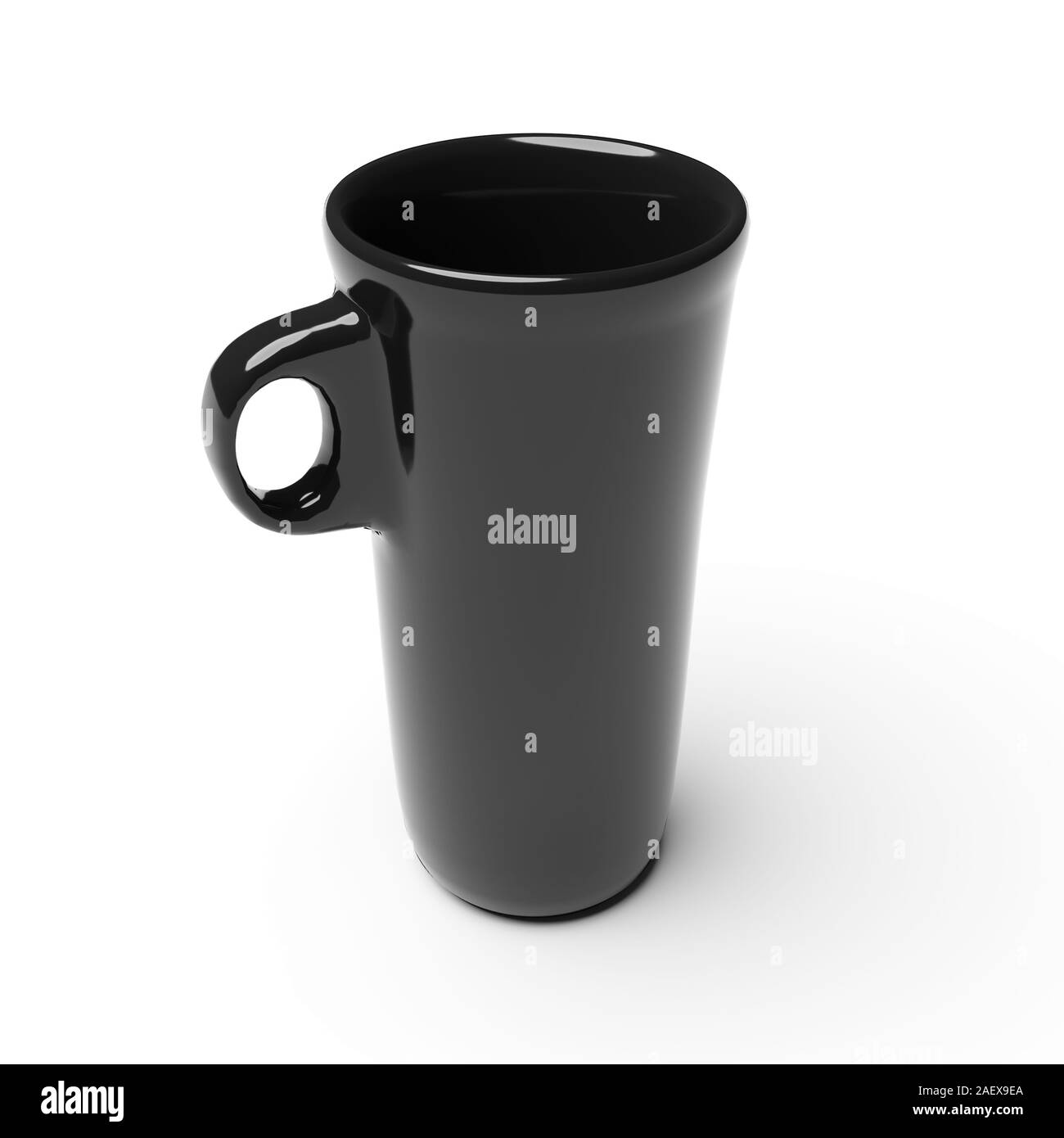 Big Black tasse isolé sur fond blanc avec l'ombre. Le rendu 3D Banque D'Images