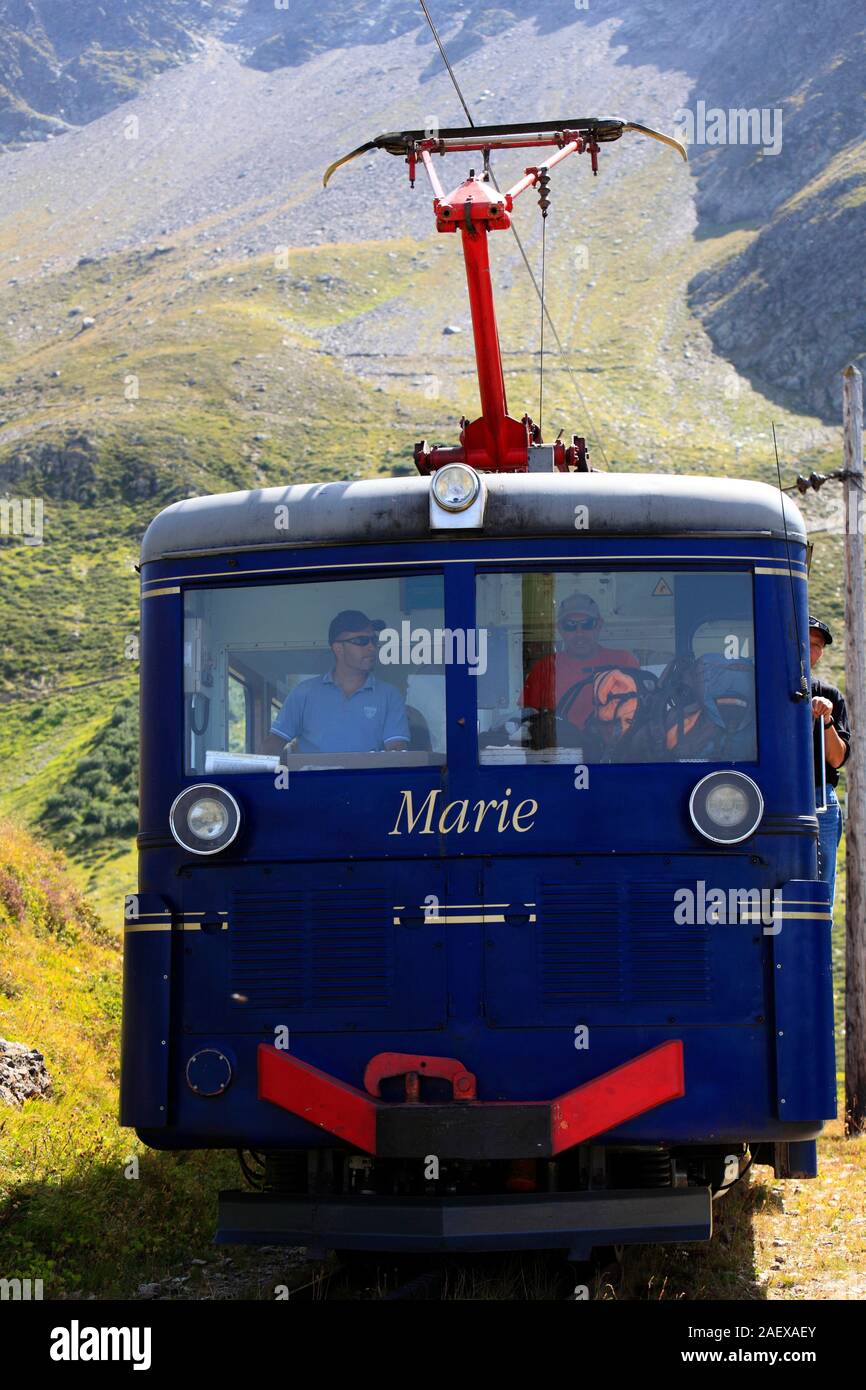 Le chemin de fer du Mont Blanc, Saint-Gervais-les-bains, France Banque D'Images