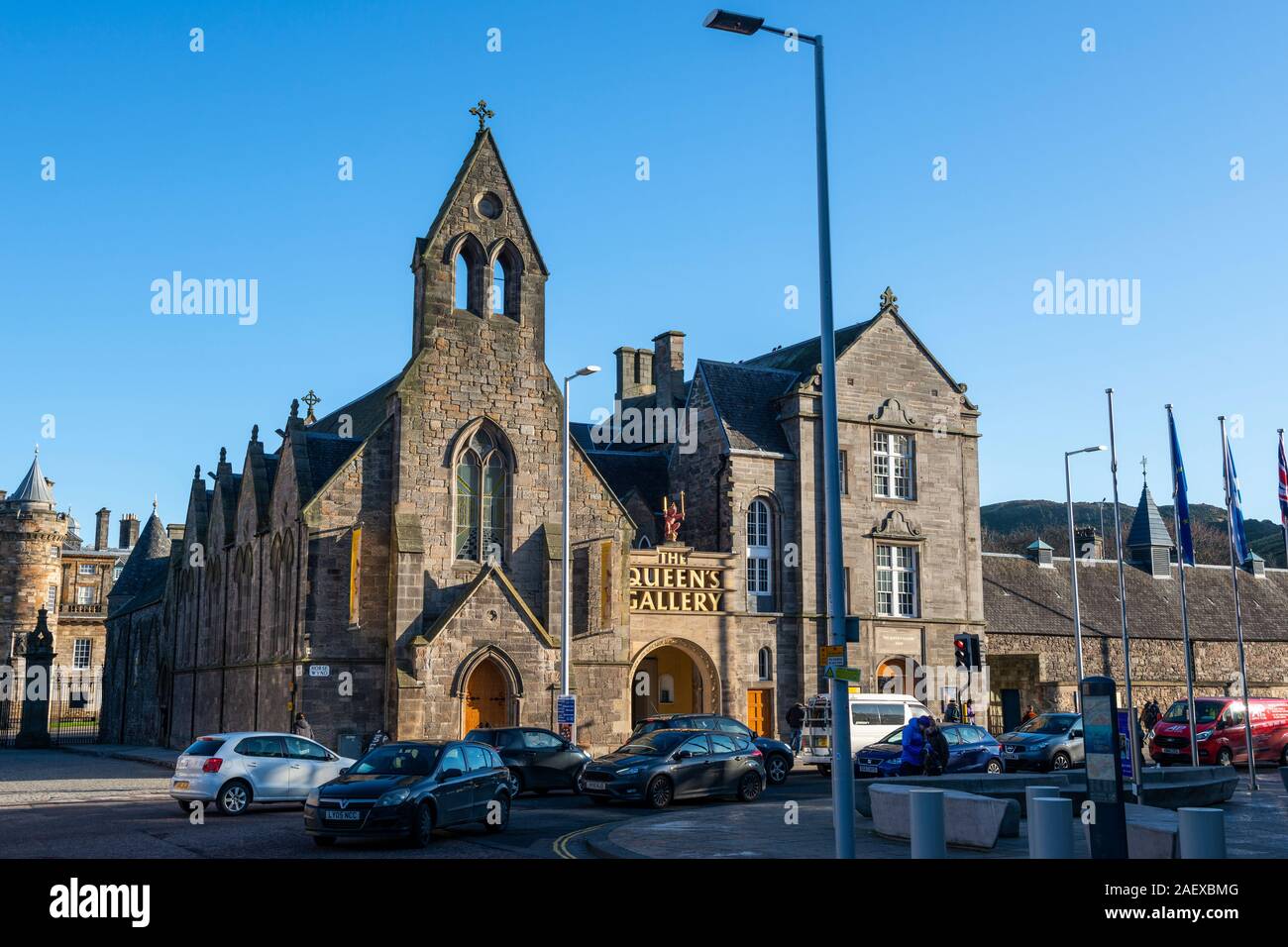 L'extérieur de la galerie de la Reine, une partie du palais de Holyroodhouse complexe, sur Cannongate à Édimbourg, Écosse, Royaume-Uni Banque D'Images