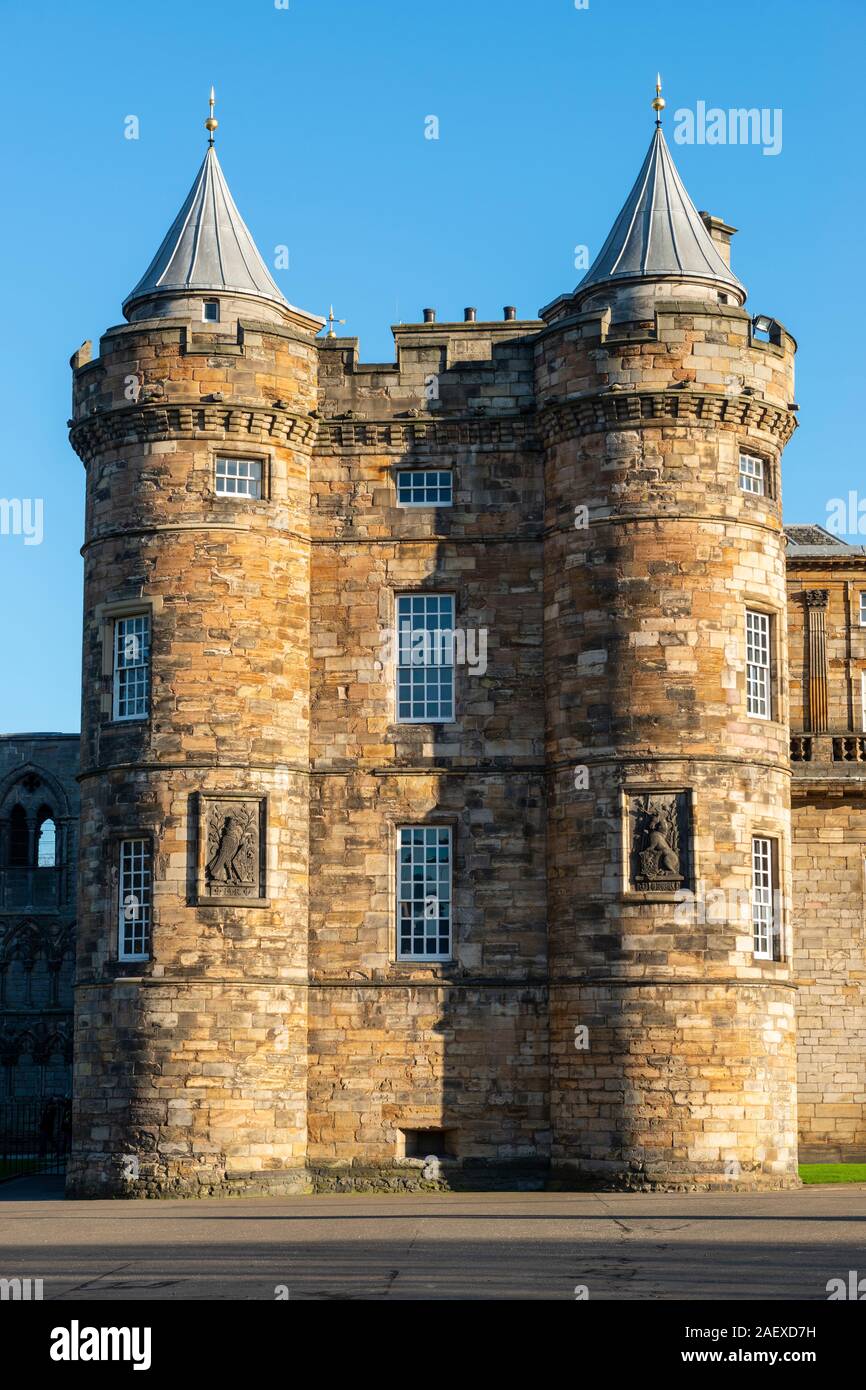 16e siècle au nord-ouest de la tour du palais de Holyroodhouse à Edimbourg, Ecosse, Royaume-Uni Banque D'Images