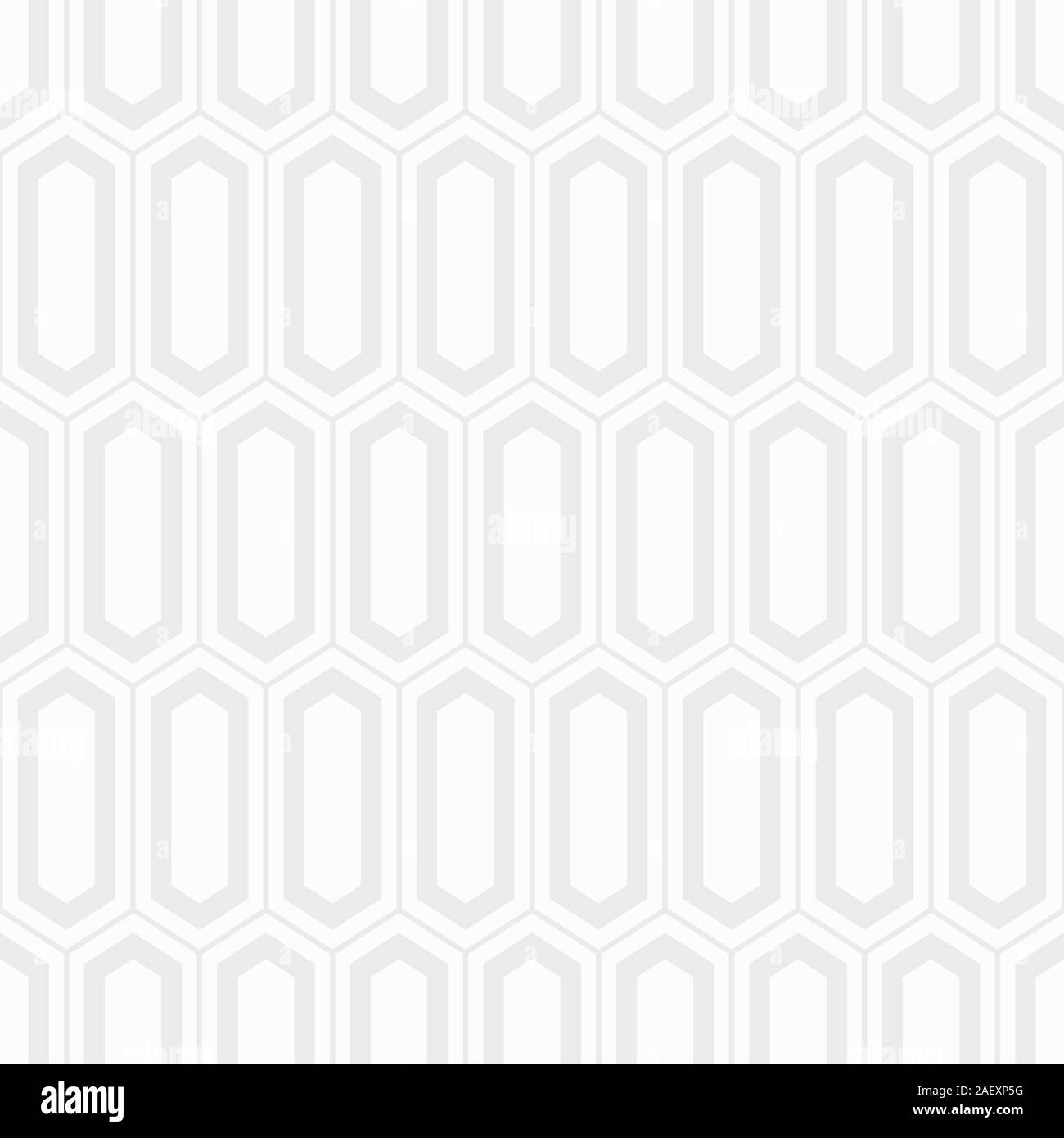 Vector pattern. transparente Texture moderne et élégant de forme allongée d'hexagones. Fond d'écran mosaïque antique. Blanc et gris, texture géométrique. Papier numérique. Illustration de Vecteur