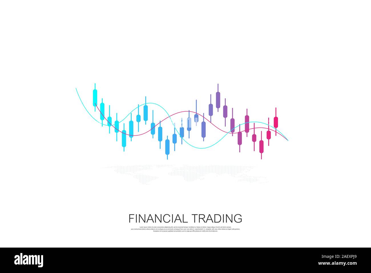 Bourse ou forex graphique graphique d'affaires pour les investissements financiers concept. La présentation d'affaires pour votre conception et texte. Les tendances de l'économie Illustration de Vecteur