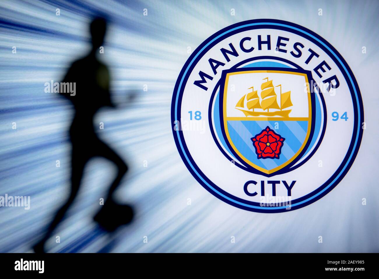 Portefeuille Officiel Manchester City FC - Blason Embossé, Imitation Cuir, 11x9.5cm, Neuf Avec étiquettes
